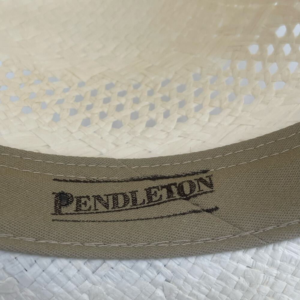PENDLETON Straw Hat Medium Panama Style Vintage M… - image 10